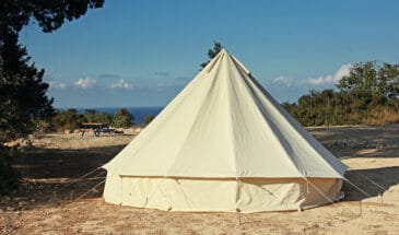 Glamping Campsite Near The Sea Big Camping Tent For Luxury Outdoor Vacation
